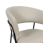 Manhattan Comfort Slate Contemporary Modern Vegan Leather Metal Armchair in Stone Gray - Set of 2