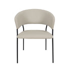 Manhattan Comfort Slate Contemporary Modern Vegan Leather Metal Armchair in Stone Gray - Set of 2