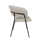 Manhattan Comfort Slate Contemporary Modern Vegan Leather Metal Armchair in Stone Gray - Set of 2