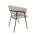 Manhattan Comfort Slate Contemporary Modern Vegan Leather Metal Armchair in Stone Gray - Set of 2