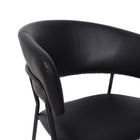 Manhattan Comfort Slate Contemporary Modern Vegan Leather Metal Armchair in Black - Set of 2