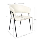 Manhattan Comfort Slate Contemporary Modern Vegan Leather Metal Armchair in Ivory - Set of 2