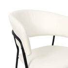 Manhattan Comfort Slate Contemporary Modern Vegan Leather Metal Armchair in Ivory - Set of 2