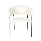 Manhattan Comfort Slate Contemporary Modern Vegan Leather Metal Armchair in Ivory - Set of 2