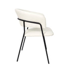 Manhattan Comfort Slate Contemporary Modern Vegan Leather Metal Armchair in Ivory - Set of 2
