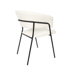 Manhattan Comfort Slate Contemporary Modern Vegan Leather Metal Armchair in Ivory - Set of 2
