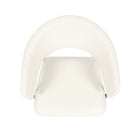 Manhattan Comfort Slate Contemporary Modern Vegan Leather Metal Armchair in Ivory - Set of 2