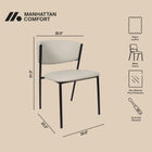 Manhattan Comfort Drift Contemporary Modern Vegan Leather Metal Side Chair in Stone Gray - Set of 4