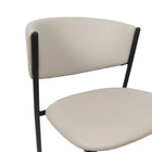 Manhattan Comfort Drift Contemporary Modern Vegan Leather Metal Side Chair in Stone Gray - Set of 4