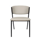 Manhattan Comfort Drift Contemporary Modern Vegan Leather Metal Side Chair in Stone Gray - Set of 4