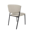 Manhattan Comfort Drift Contemporary Modern Vegan Leather Metal Side Chair in Stone Gray - Set of 4