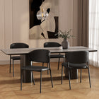 Manhattan Comfort Drift Contemporary Modern Vegan Leather Metal Side Chair in Black - Set of 4