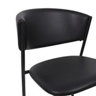 Manhattan Comfort Drift Contemporary Modern Vegan Leather Metal Side Chair in Black - Set of 4