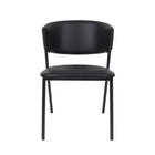 Manhattan Comfort Drift Contemporary Modern Vegan Leather Metal Side Chair in Black - Set of 4