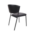 Manhattan Comfort Drift Contemporary Modern Vegan Leather Metal Side Chair in Black - Set of 4