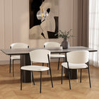 Manhattan Comfort Drift Contemporary Modern Vegan Leather Metal Side Chair in Ivory - Set of 4