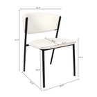 Manhattan Comfort Drift Contemporary Modern Vegan Leather Metal Side Chair in Ivory - Set of 4