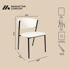 Manhattan Comfort Drift Contemporary Modern Vegan Leather Metal Side Chair in Ivory - Set of 4