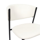 Manhattan Comfort Drift Contemporary Modern Vegan Leather Metal Side Chair in Ivory - Set of 4