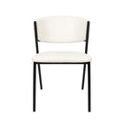 Manhattan Comfort Drift Contemporary Modern Vegan Leather Metal Side Chair in Ivory - Set of 4