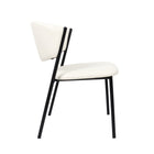 Manhattan Comfort Drift Contemporary Modern Vegan Leather Metal Side Chair in Ivory - Set of 4