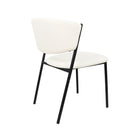 Manhattan Comfort Drift Contemporary Modern Vegan Leather Metal Side Chair in Ivory - Set of 4