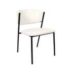 Manhattan Comfort Drift Contemporary Modern Vegan Leather Metal Side Chair in Ivory - Set of 4