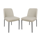 Manhattan Comfort Loft Contemporary Vegan Leather Metal Side Chair in Stone Gray - Set of 2