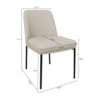 Manhattan Comfort Loft Contemporary Vegan Leather Metal Side Chair in Stone Gray - Set of 2