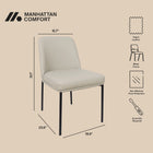 Manhattan Comfort Loft Contemporary Vegan Leather Metal Side Chair in Stone Gray - Set of 2