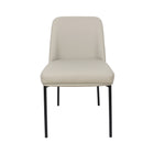 Manhattan Comfort Loft Contemporary Vegan Leather Metal Side Chair in Stone Gray - Set of 2