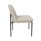 Manhattan Comfort Loft Contemporary Vegan Leather Metal Side Chair in Stone Gray - Set of 2