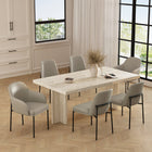 Manhattan Comfort Loft Contemporary Vegan Leather Metal Side Chair in Stone Gray - Set of 2