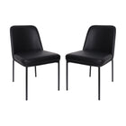 Manhattan Comfort Loft Contemporary Vegan Leather Metal Side Chair in Black - Set of 2
