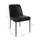 Manhattan Comfort Loft Contemporary Vegan Leather Metal Side Chair in Black - Set of 2