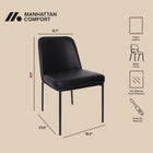 Manhattan Comfort Loft Contemporary Vegan Leather Metal Side Chair in Black - Set of 2