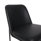 Manhattan Comfort Loft Contemporary Vegan Leather Metal Side Chair in Black - Set of 2