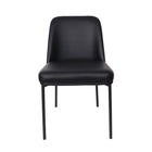 Manhattan Comfort Loft Contemporary Vegan Leather Metal Side Chair in Black - Set of 2