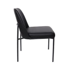 Manhattan Comfort Loft Contemporary Vegan Leather Metal Side Chair in Black - Set of 2