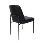 Manhattan Comfort Loft Contemporary Vegan Leather Metal Side Chair in Black - Set of 2
