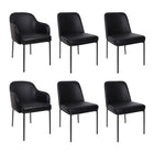 Manhattan Comfort Loft Contemporary Vegan Leather Metal Side Chair in Black - Set of 2