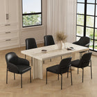 Manhattan Comfort Loft Contemporary Vegan Leather Metal Side Chair in Black - Set of 2
