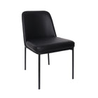 Manhattan Comfort Loft Contemporary Vegan Leather Metal Side Chair in Black - Set of 2