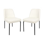Manhattan Comfort Loft Contemporary Vegan Leather Metal Side Chair in Ivory - Set of 2