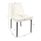 Manhattan Comfort Loft Contemporary Vegan Leather Metal Side Chair in Ivory - Set of 2