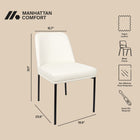 Manhattan Comfort Loft Contemporary Vegan Leather Metal Side Chair in Ivory - Set of 2