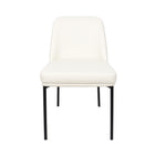 Manhattan Comfort Loft Contemporary Vegan Leather Metal Side Chair in Ivory - Set of 2