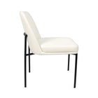 Manhattan Comfort Loft Contemporary Vegan Leather Metal Side Chair in Ivory - Set of 2