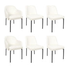 Manhattan Comfort Loft Contemporary Vegan Leather Metal Side Chair in Ivory - Set of 2