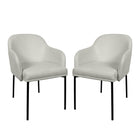 Manhattan Comfort Loft Contemporary Vegan Leather Metal Armchair in Stone Gray - Set of 2